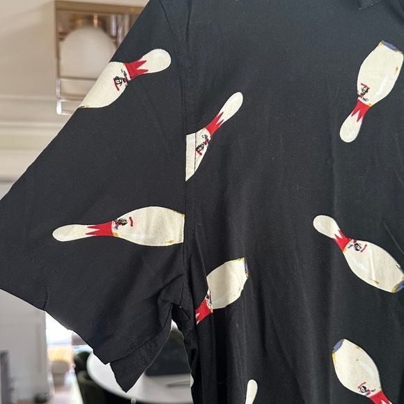 Men's GUESS Slim Fit Short Sleeve Collared Bowling Shirt - Size Men's L - Picture 5 of 14